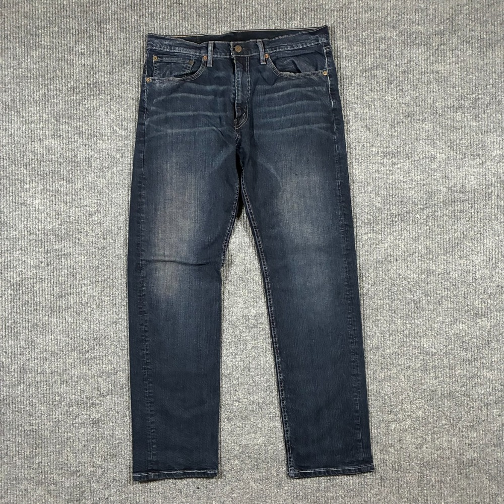 Levis 505 Mens Straight‎ Leg Jeans Size 34x34 Blue Denim Cotton Stretch Mid Rise
